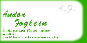 andor foglein business card